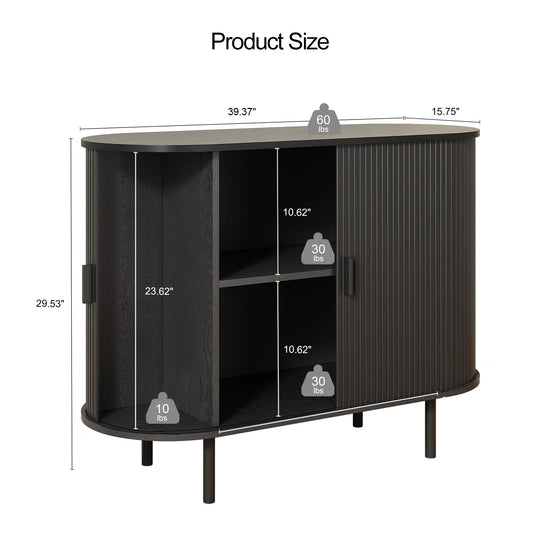 Sideboard Buffet Cabinet with Storage,40" Storage Cabinet with Sliding Door & Adjustable Shelf,Coffee Bar Cabinet Console Table