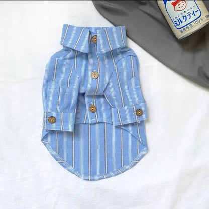 Pet Clothes Pet Puppy Cat Thin Striped Shirt