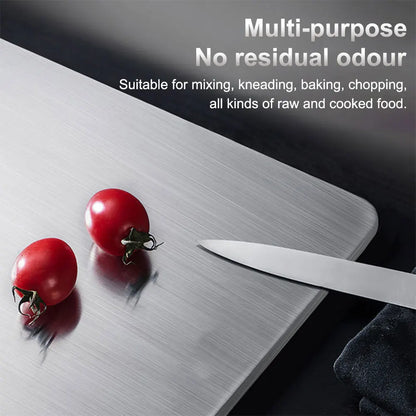 Stainless Steel Cutting Board Double Sided Chopping Board Thickened Baking Board for Kitchen for Meat Fruit Vegetables Baby Food