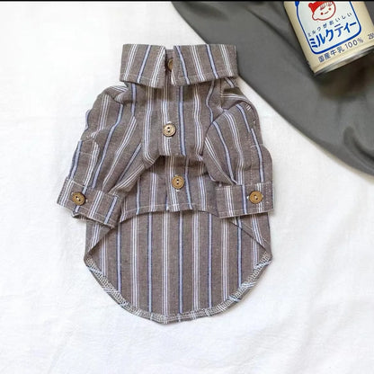 Pet Clothes Pet Puppy Cat Thin Striped Shirt