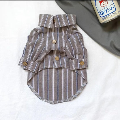 Pet Clothes Pet Puppy Cat Thin Striped Shirt