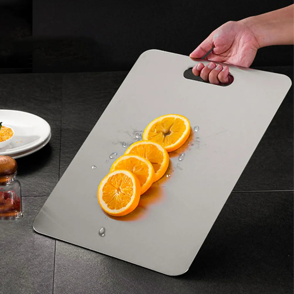 Stainless Steel Cutting Board Double Sided Chopping Board Thickened Baking Board for Kitchen for Meat Fruit Vegetables Baby Food