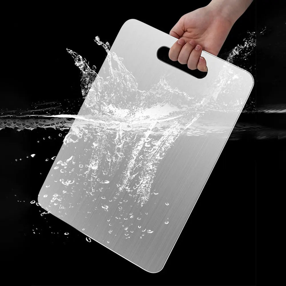 Stainless Steel Cutting Board Double Sided Chopping Board Thickened Baking Board for Kitchen for Meat Fruit Vegetables Baby Food