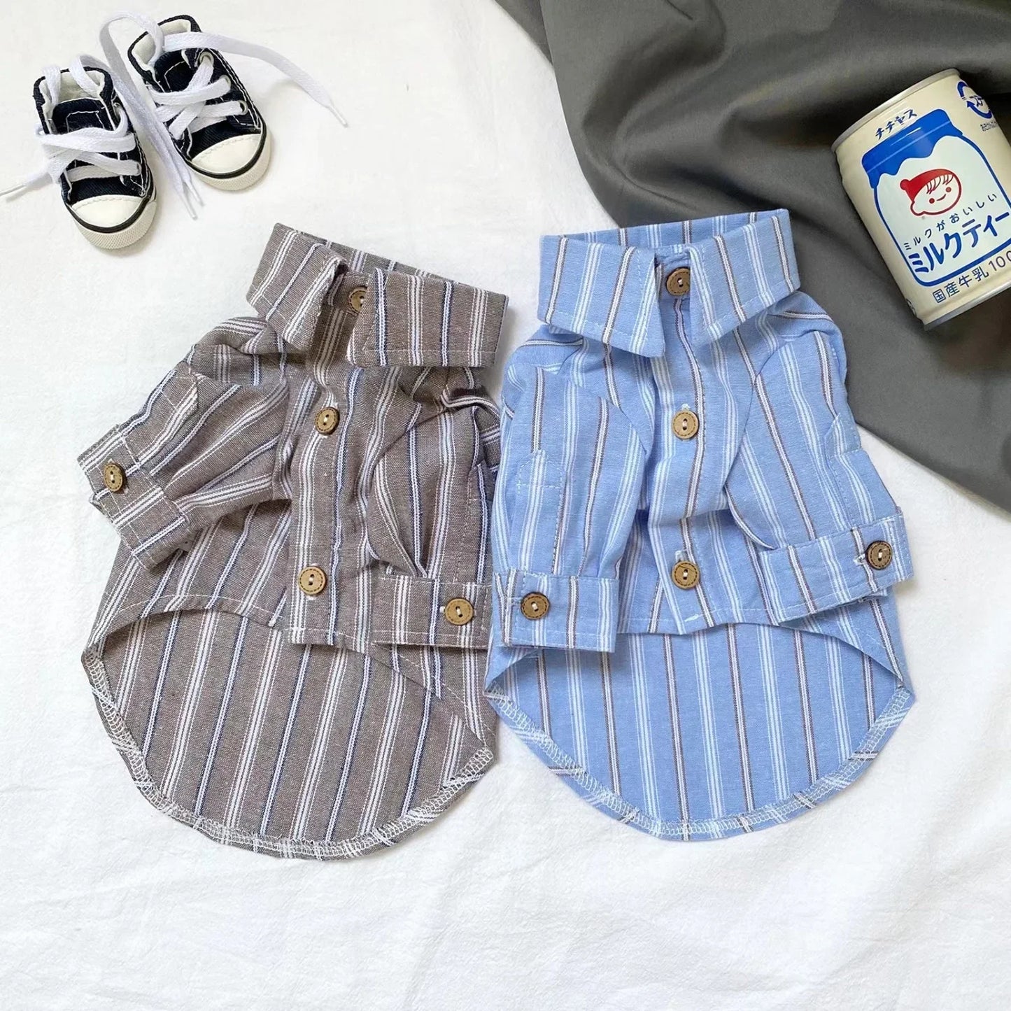 Pet Clothes Pet Puppy Cat Thin Striped Shirt