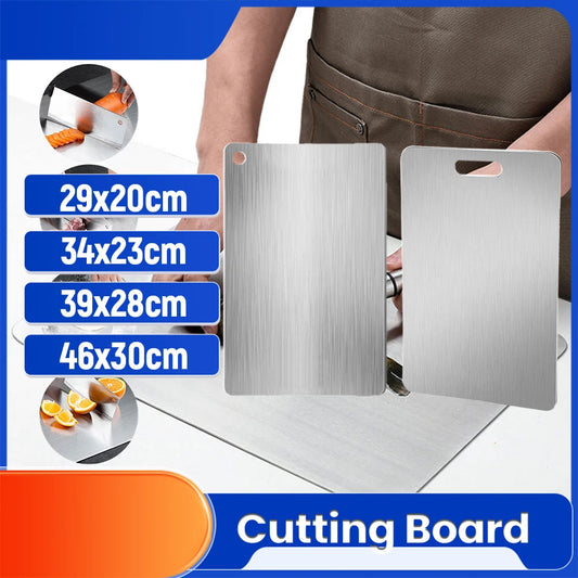 Stainless Steel Cutting Board Double Sided Chopping Board Thickened Baking Board for Kitchen for Meat Fruit Vegetables Baby Food