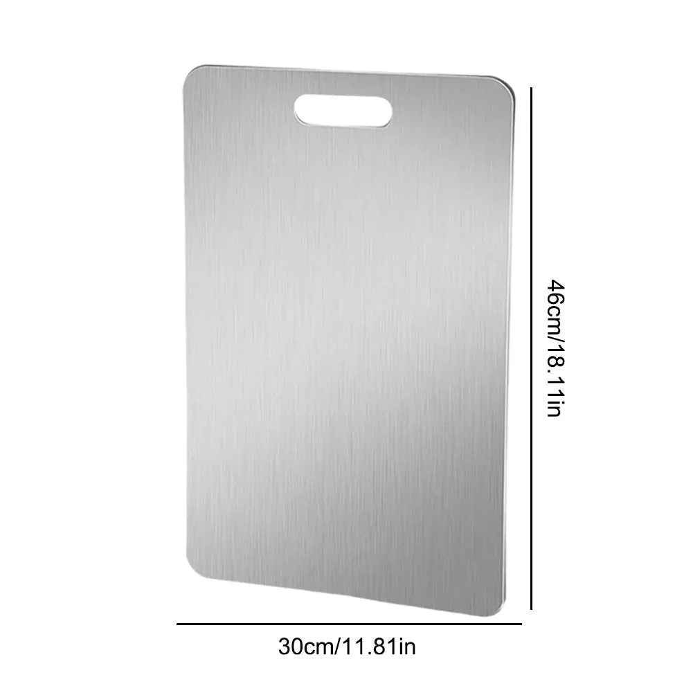 Stainless Steel Cutting Board Double Sided Chopping Board Thickened Baking Board for Kitchen for Meat Fruit Vegetables Baby Food