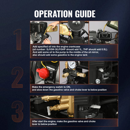 SucceBuy 7HP/15HP Gas Power Air Compressor 10/20/30 Gallon Air Compressor Tank 115PSI Max Pressure for Construction Workshop